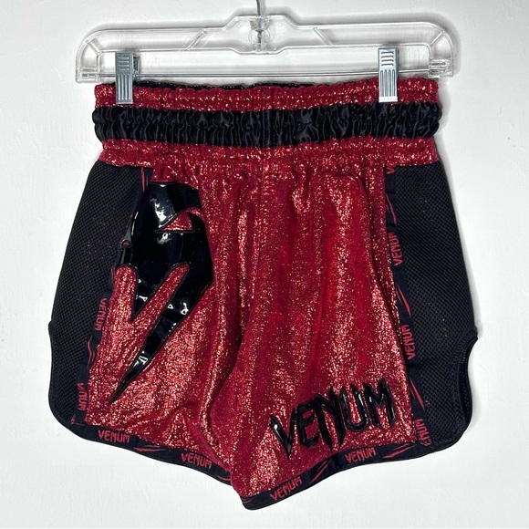 Venum Giant Foil Muay Thai Boxing Shorts - Red/Black L - Picture 7 of 8